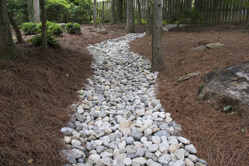 Run Off River Bed with River Rock